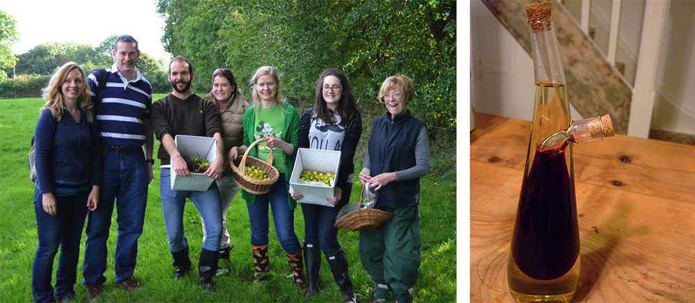 Happy foraging bakers, and the finished product.