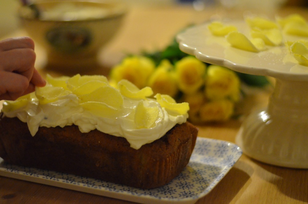 petals on cake